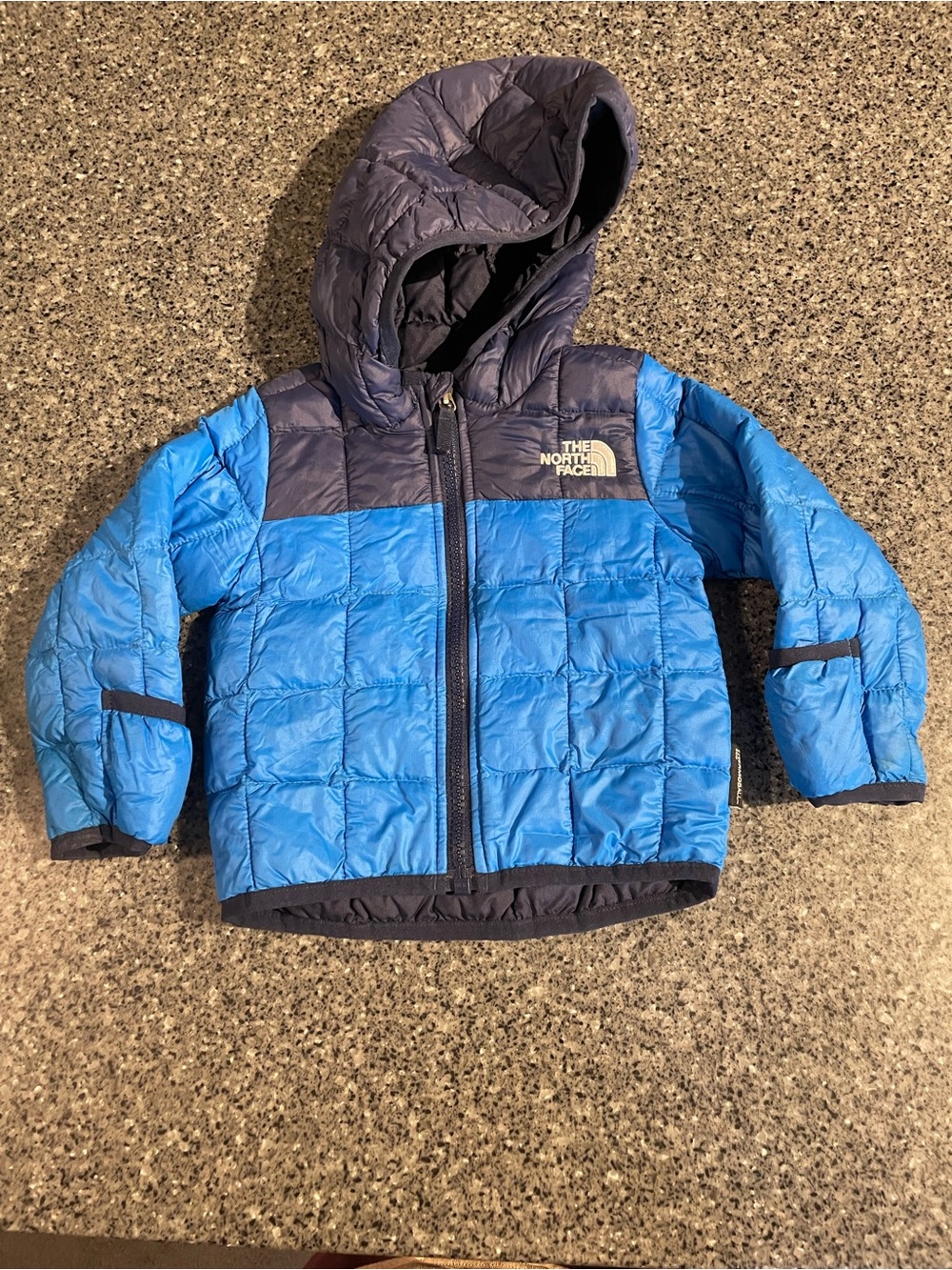 The North Face Boys' Blue and Navy Hooded Puffer Jacket